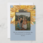 Zonnebloemen foto lijst Modern rustiek afstuderen Aankondiging (Achterkant)