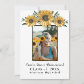 Zonnebloemen foto lijst Modern rustiek afstuderen Aankondiging (Voorkant)