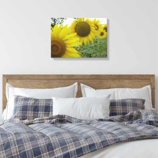 Zonnebloemen foto single canvas afdruk (Insitu (Slaapkamer))