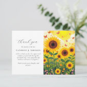 Zonnebloemen Foto Sympathy Funeral Memorial Bedankkaart (Staand voorkant)