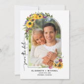 Zonnebloemen | Foto Wild Meadow Summer Weduwen Save The Date (Voorkant)