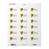 Zonnebloemen Fotolabel Etiket (Full Sheet)