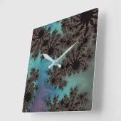 Zonnebloemen Fractal Abstract Vierkante Klok (Hoek)