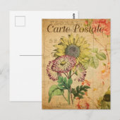  zonnebloemen, Franse bloemen Briefkaart (Voorkant / Achterkant)
