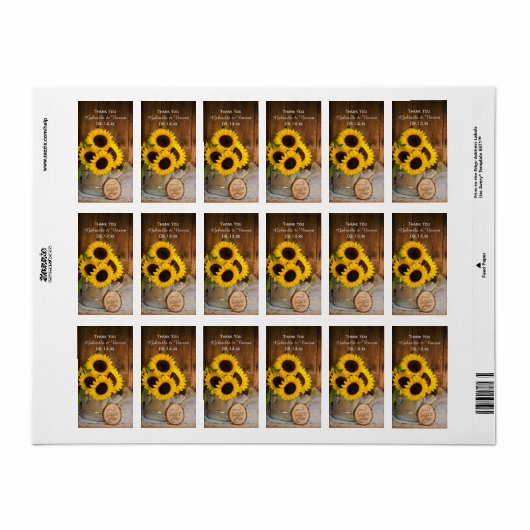 Zonnebloemen Garden Watering kan je wedden Dank je Etiket (Full Sheet)