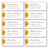 Zonnebloemen gasten adres. Rustieke verzendlabels Sticker (Voorkant)