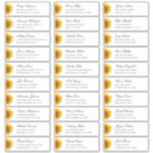 Zonnebloemen gasten adres. Rustieke verzendlabels Sticker (Voorkant)