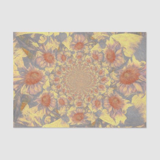 Zonnebloemen Geel Abstract Kunstontwerp Ontkoppeli Tissuepapier (Voorkant)