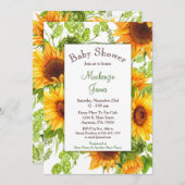 Zonnebloemen Geel Baby shower Kaart (Voorkant / Achterkant)