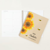 Zonnebloemen geel beige bijennaam planner (Display)