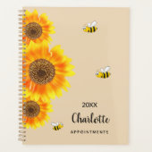 Zonnebloemen geel beige bijennaam planner (Voorkant)