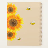 Zonnebloemen geel beige bijennaam planner (Achterkant)