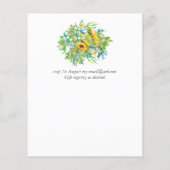 Zonnebloemen Geel Blauw Bloemig Bladerrijk Trouw U (Achterkant)