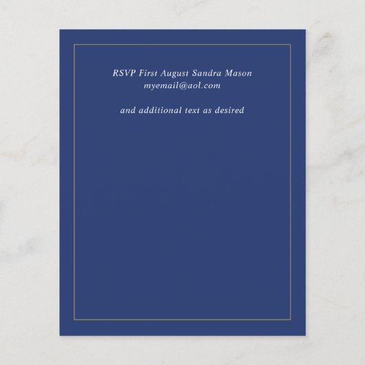 Zonnebloemen Geel Blauw Bloemige Trouw Uitnodiging (Achterkant)