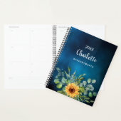 Zonnebloemen geel blauwe hemel naam 2025 planner (Display)