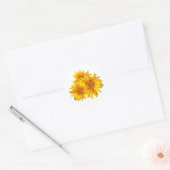 Zonnebloemen Geel Bloemen Land Zomer Bruiloft Ronde Sticker (Envelop)