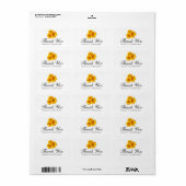 Zonnebloemen geel bloemenbruiloft dank u Sticker (Full Sheet)
