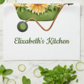 Zonnebloemen Geel Bloemmotief Landelijk Landelijk  Theedoek (Gevouwen)