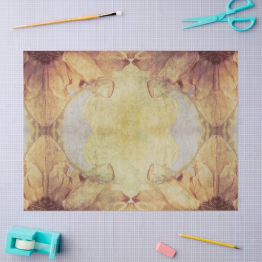 Zonnebloemen  Geel Bruin Grunge Textuur Tissuepapier (Craft)