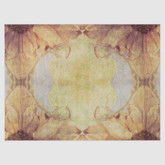 Zonnebloemen  Geel Bruin Grunge Textuur Tissuepapier (Voorkant)