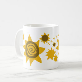 Zonnebloemen Geel bruine Zonnekinderen Koffiemok