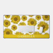 Zonnebloemen, geel bureaumat (Keyboard & Muis)