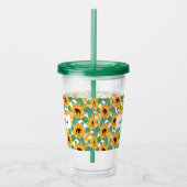  zonnebloemen Geel en groen patroon Acryl Drinkbeker (Rechts)
