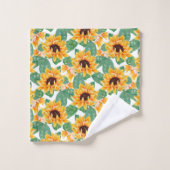 zonnebloemen Geel en groen patroon Bad Handdoek (Wasdoekje)