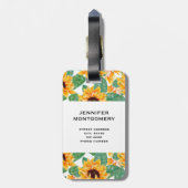 zonnebloemen Geel en groen patroon Bagagelabel (Achterkant verticaal)
