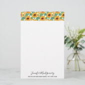 zonnebloemen Geel en groen patroon Briefpapier (Staand voorkant)