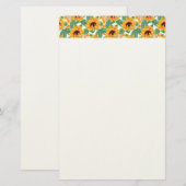 zonnebloemen Geel en groen patroon Briefpapier (Voorkant / Achterkant)