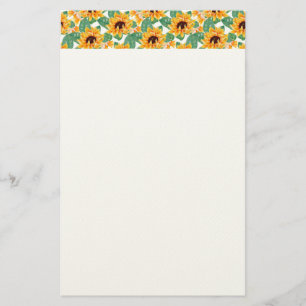 zonnebloemen Geel en groen patroon Briefpapier