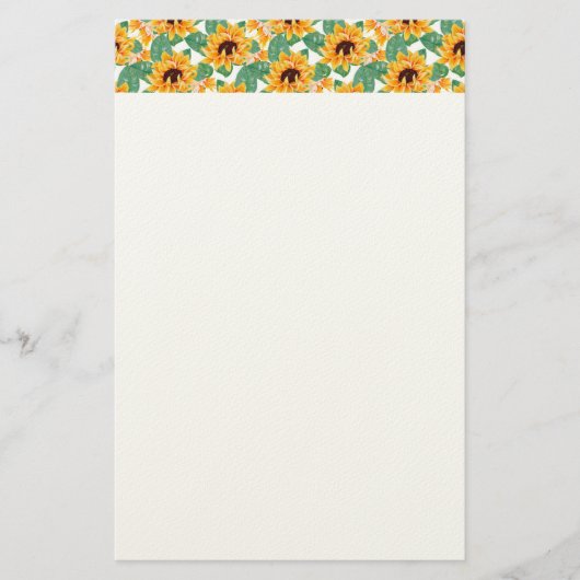 zonnebloemen Geel en groen patroon Briefpapier (Voorkant)