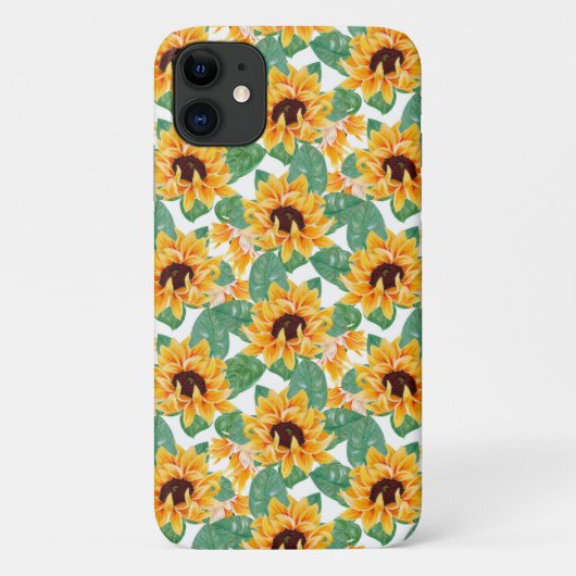 zonnebloemen Geel en groen patroon Case-Mate iPhone Case (Achterkant)