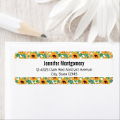  zonnebloemen Geel en groen patroon Etiket (Insitu)