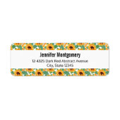  zonnebloemen Geel en groen patroon Etiket (Voorkant)