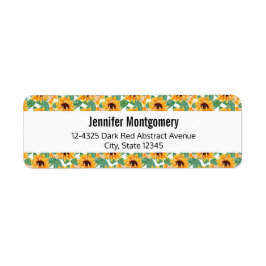  zonnebloemen Geel en groen patroon Etiket