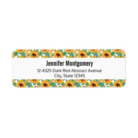  zonnebloemen Geel en groen patroon Etiket (Voorkant)