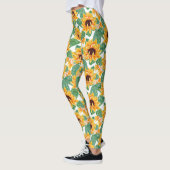 zonnebloemen Geel en groen patroon Leggings (Links)