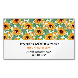  zonnebloemen Geel en groen patroon Magnetisch Visitekaartje