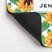 zonnebloemen Geel en groen patroon Muismat (Hoek)