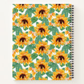 zonnebloemen Geel en groen patroon Notitieboek (Achterkant)