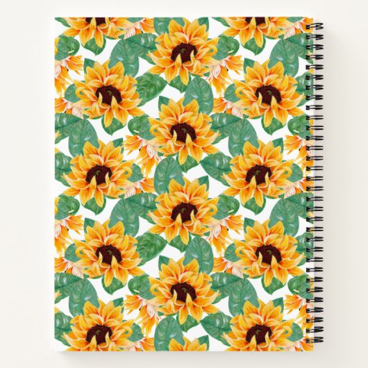  zonnebloemen Geel en groen patroon Notitieboek (Achterkant)