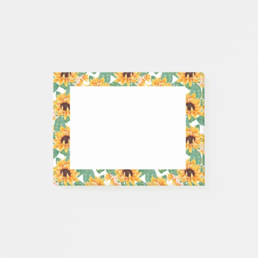 zonnebloemen Geel en groen patroon Post-it® Notes (Voorkant)