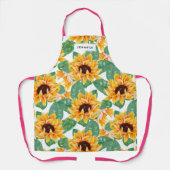  zonnebloemen Geel en groen patroon Schort (Voorkant)
