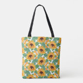  zonnebloemen Geel en groen patroon Tote Bag (Achterkant)