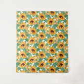  zonnebloemen Geel en groen patroon Wandkleed (Voorkant)