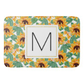 zonnebloemen Geel en Groen Patroonmonogram Badmat (Voorkant)
