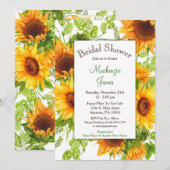 Zonnebloemen Geel Floral Bridal Shower Kaart (Voorkant / Achterkant)