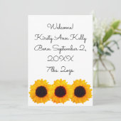 Zonnebloemen Geel Geboorteaankondiging 4Kate Kaart (Staand voorkant)